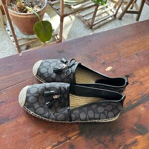 Coach Black and Gray Espadrille Loafers